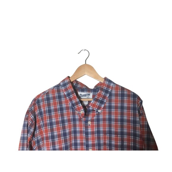 Duluth Shirt Men's Size 2XL Blue Red Plaid Relaxed Fit Button Up - Picture 3 of 6